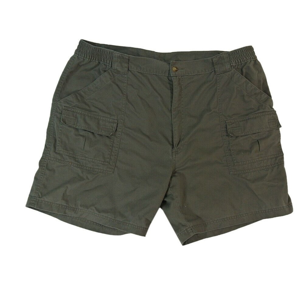 Weekender Cargo Hiking Shorts Mens 44x7 Khaki Green Comfort Waist 6 Pocket